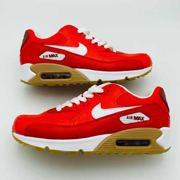 Women’s Nike Air Max 90 Orange Red Color Sneaker 7 - Picture 4 of 10